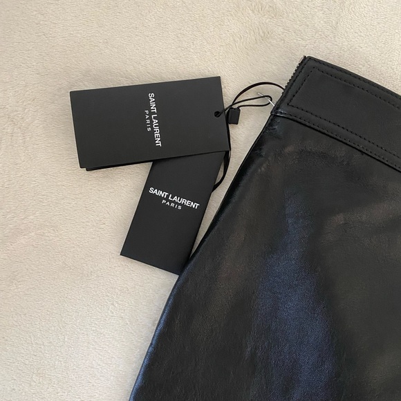 Authentic Saint Laurent black leather mini skirt XS nwt - Picture 3 of 6